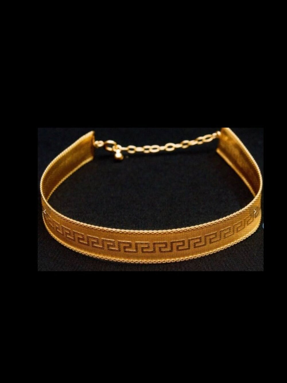 Collar Choker Greek Key Mesh Choker 12in